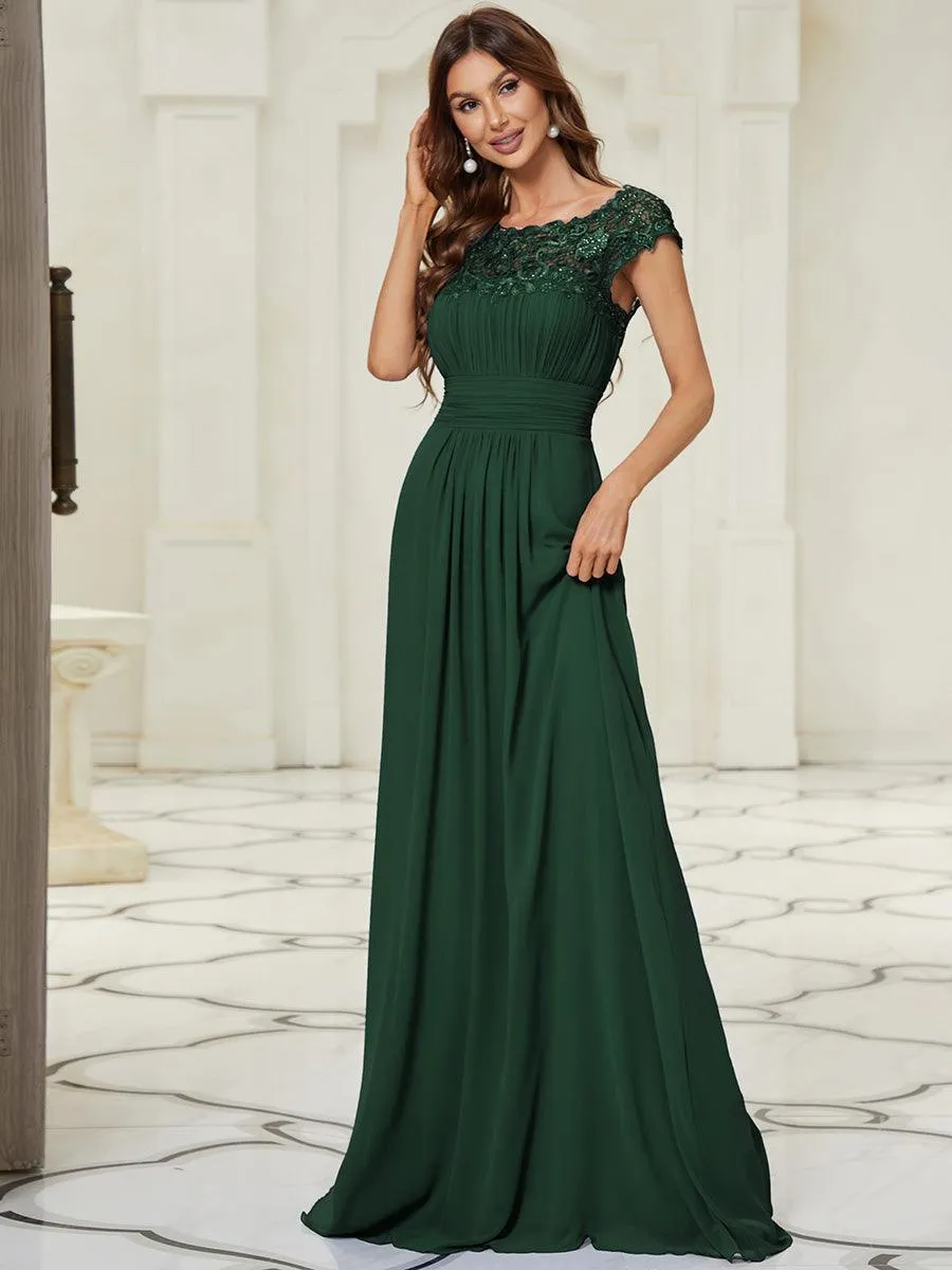 Robe de demoiselle d'honneur Maxi longue à taille Empire A Line