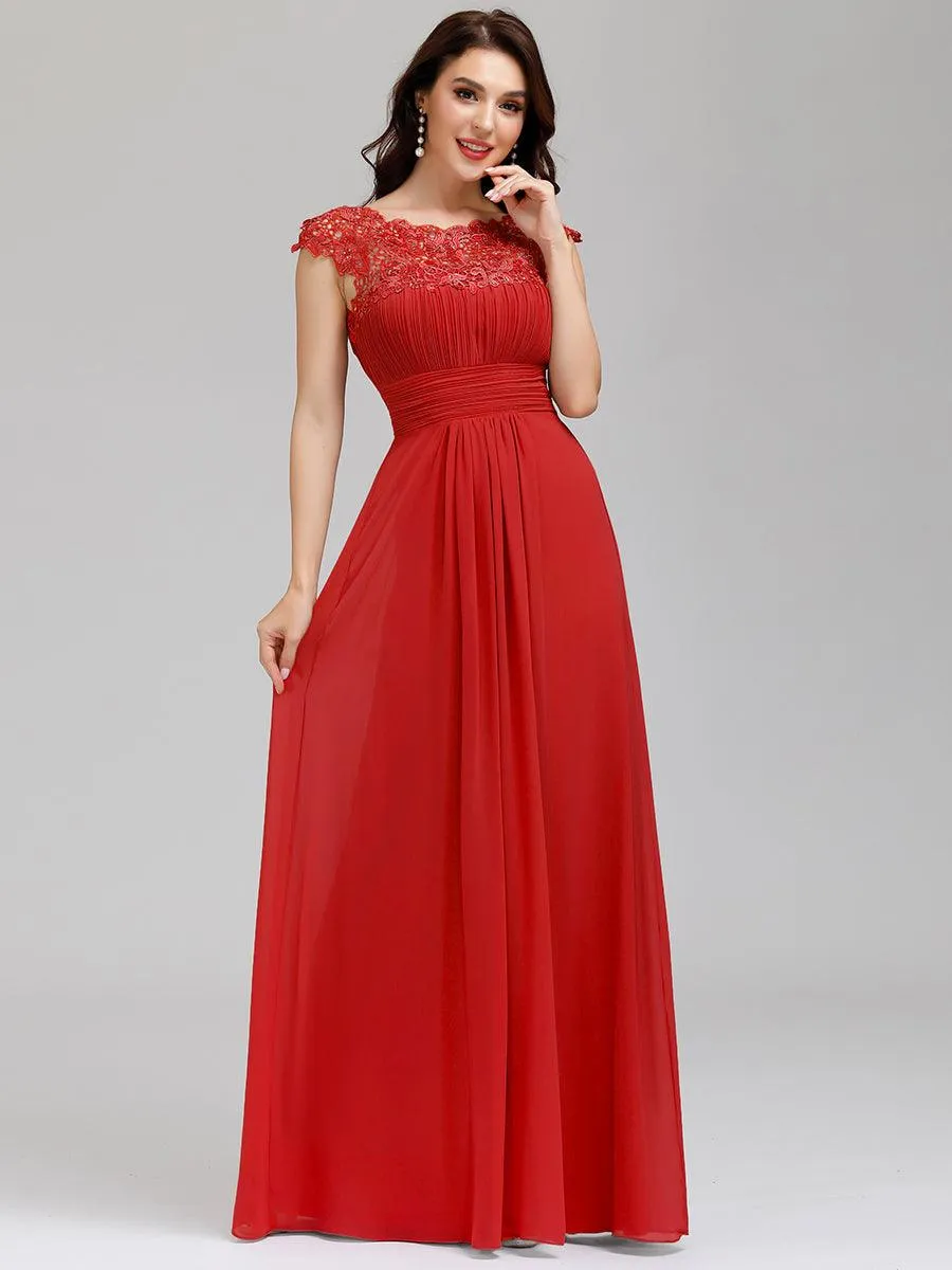 Robe de demoiselle d'honneur Maxi longue à taille Empire A Line