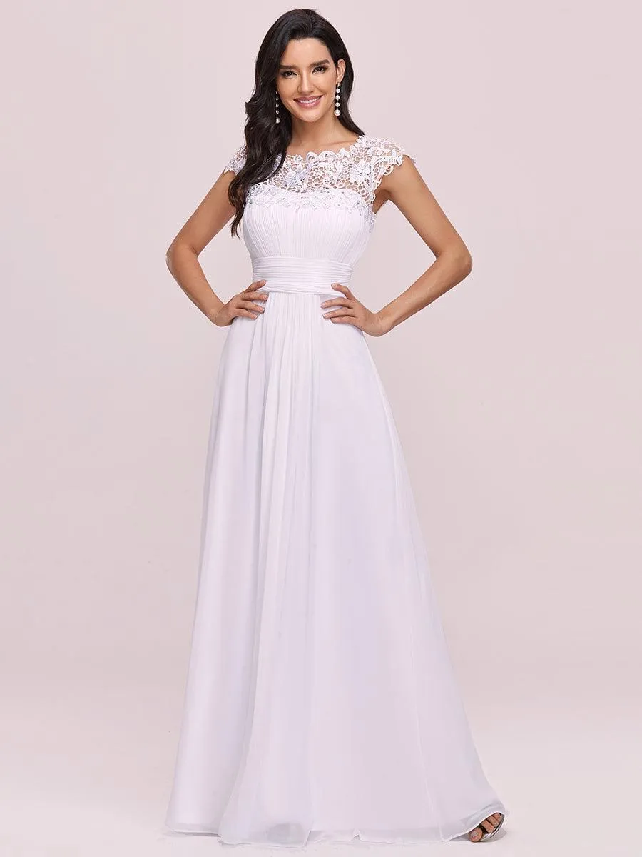 Robe de demoiselle d'honneur Maxi longue à taille Empire A Line