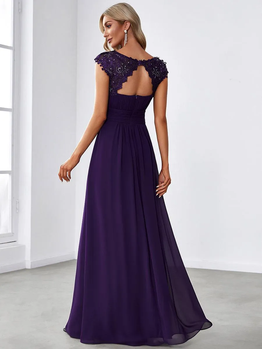 Robe de demoiselle d'honneur Maxi longue à taille Empire A Line