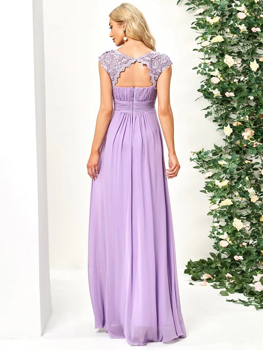 Robe de demoiselle d'honneur Maxi longue à taille Empire A Line