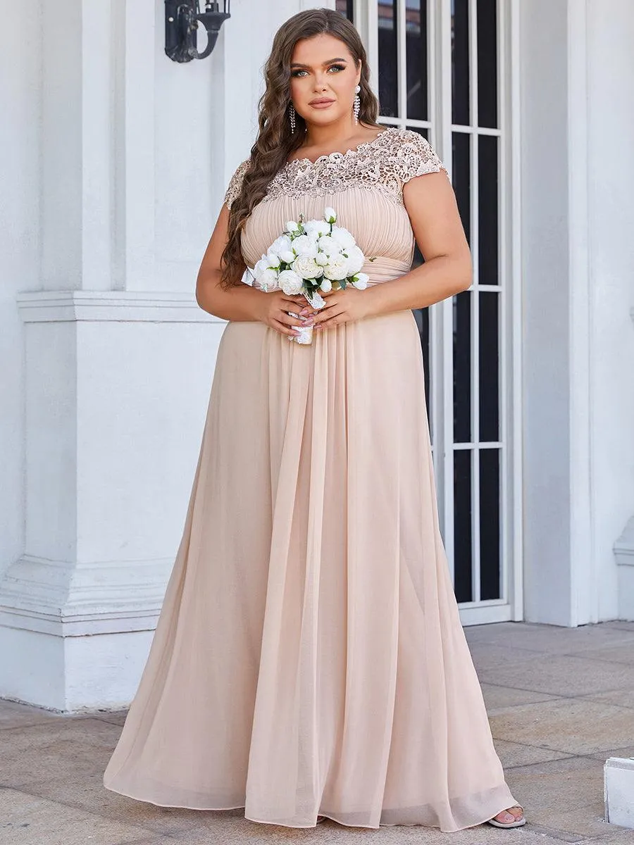 Robe de demoiselle d'honneur Maxi longue à taille Empire A Line