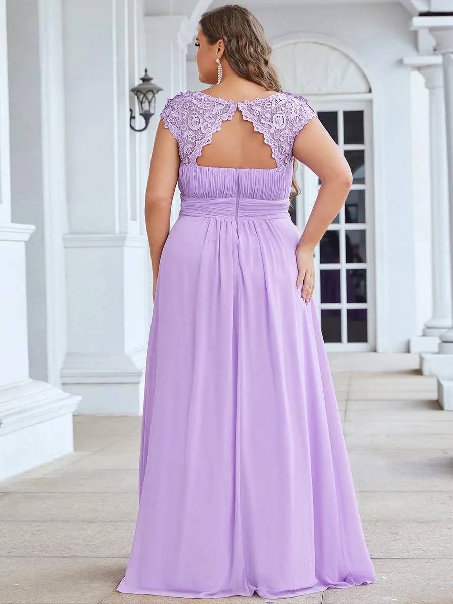 Robe de demoiselle d'honneur Maxi longue à taille Empire A Line