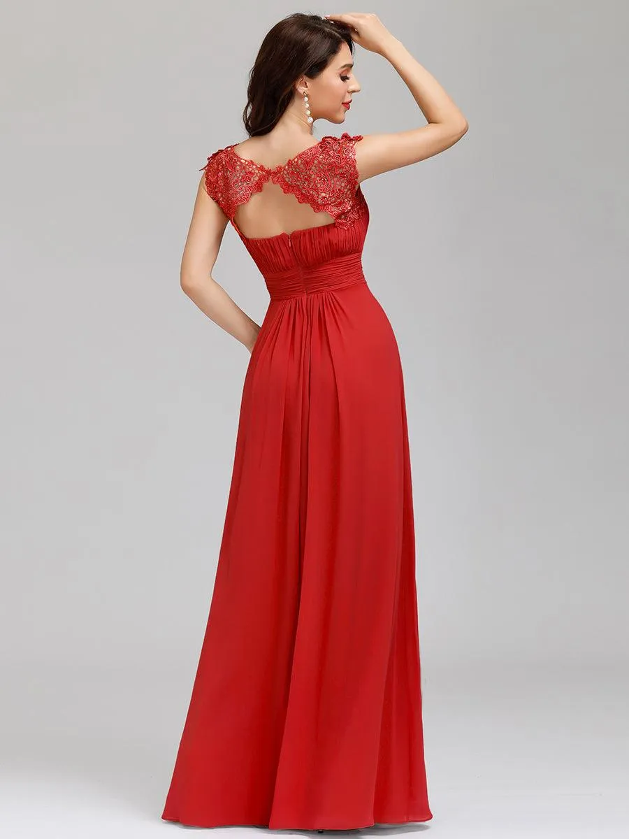Robe de demoiselle d'honneur Maxi longue à taille Empire A Line
