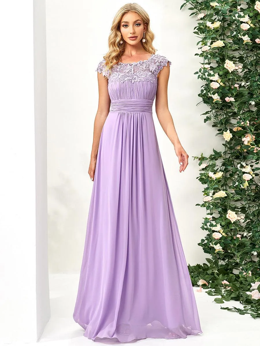 Robe de demoiselle d'honneur Maxi longue à taille Empire A Line