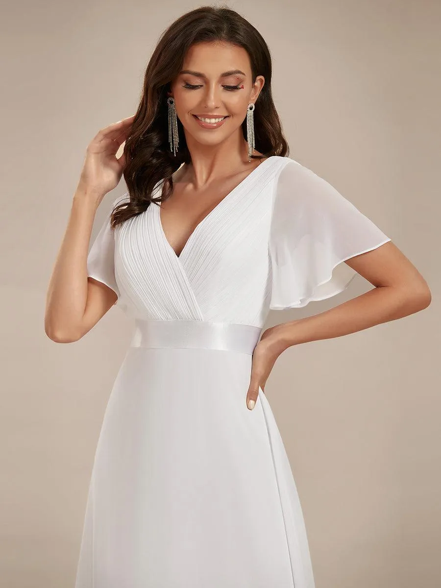 Robe de soirée fluide élégante en mousseline à taille haute
