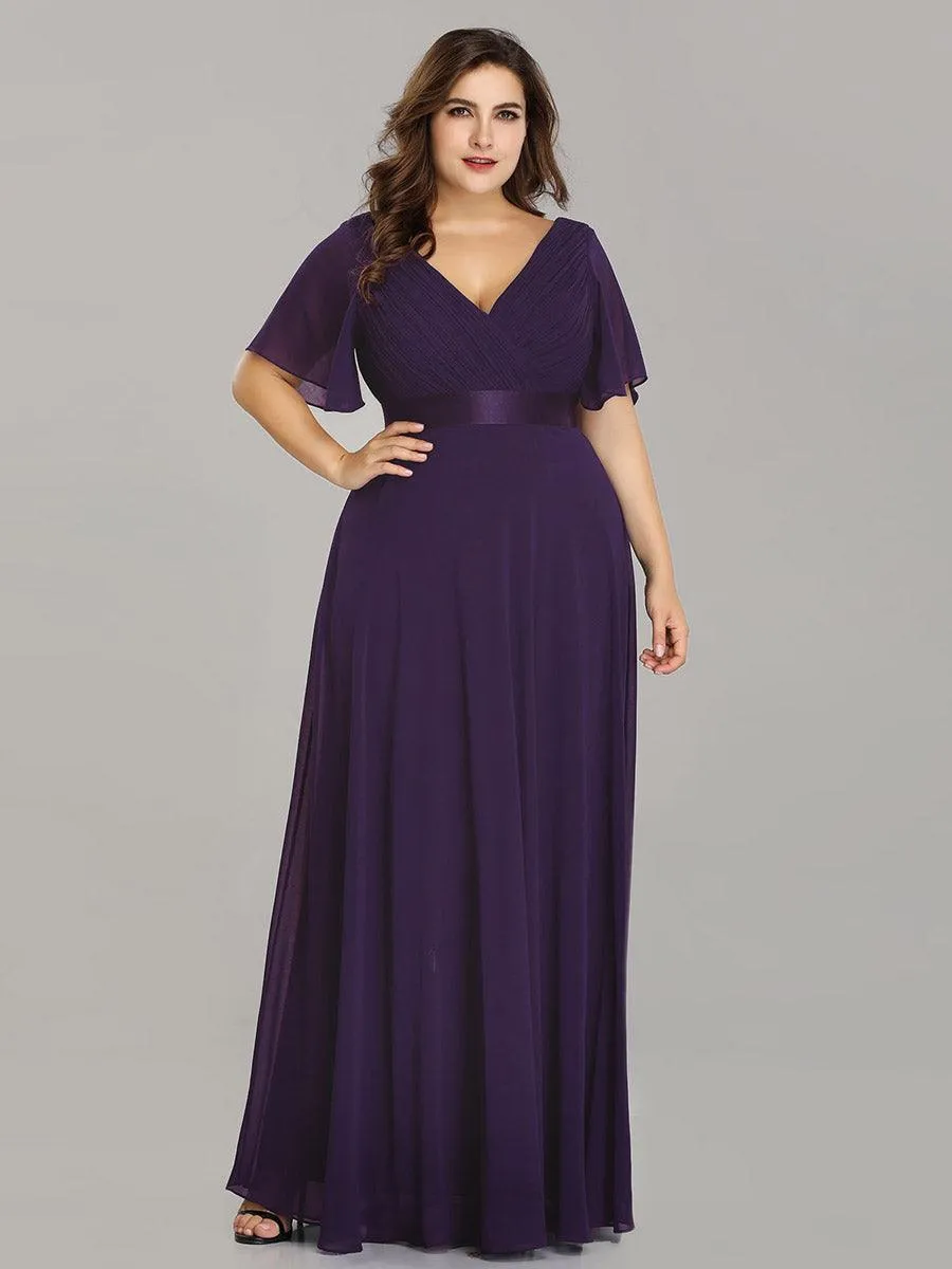 Robe de soirée fluide élégante en mousseline à taille haute