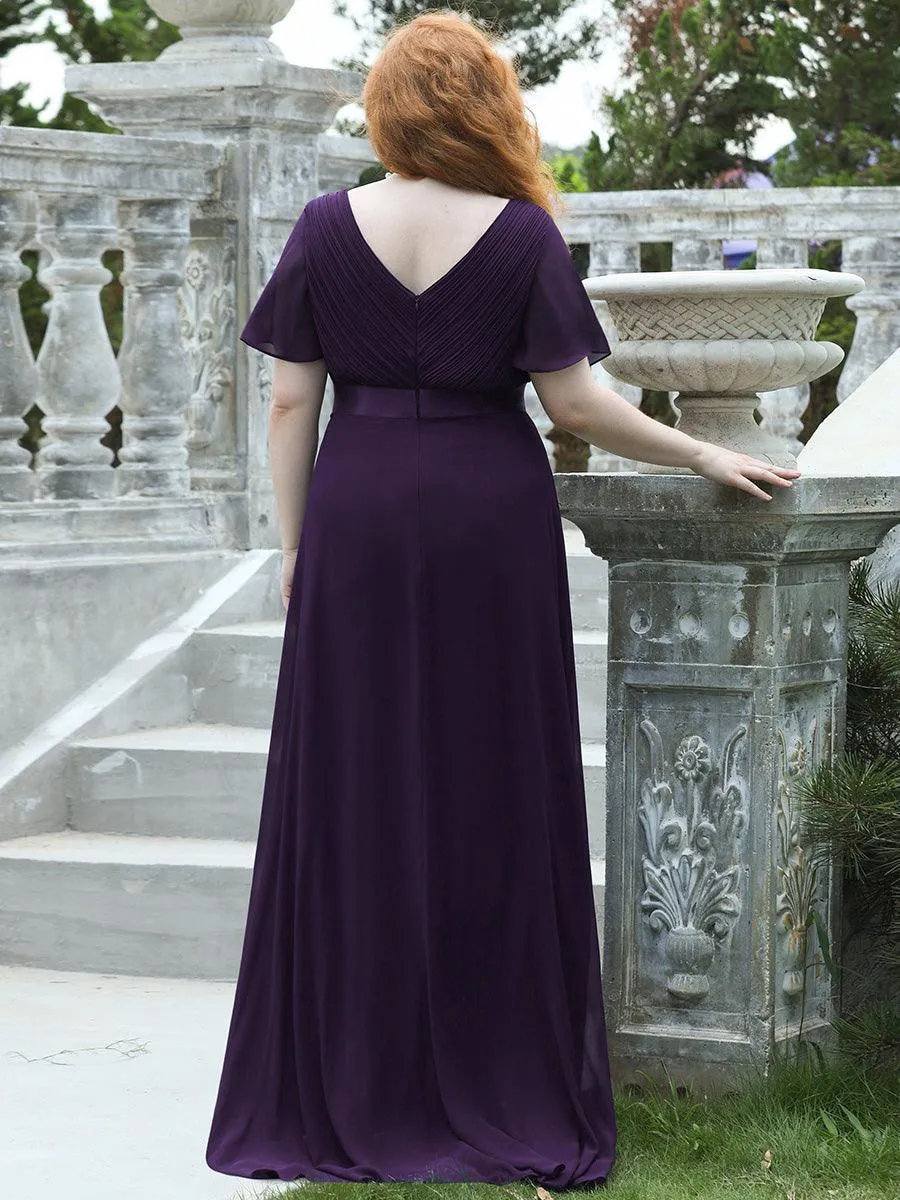Robe de soirée fluide élégante en mousseline à taille haute