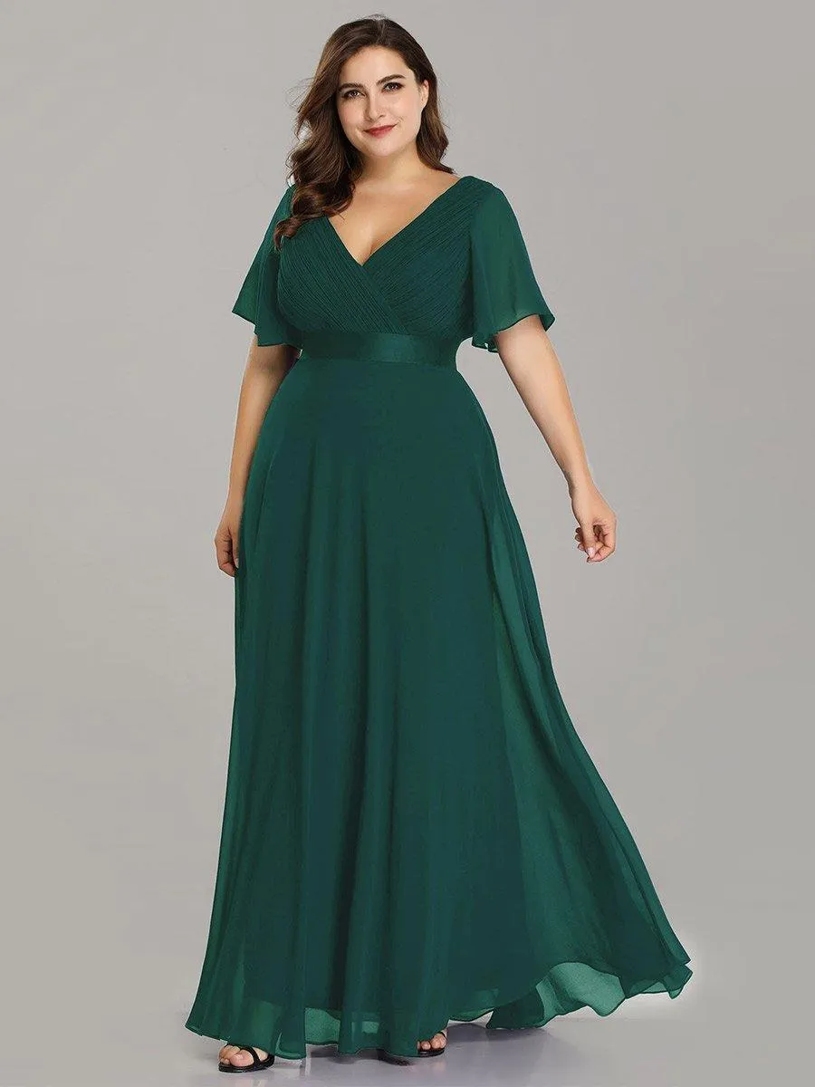 Robe de soirée fluide élégante en mousseline à taille haute