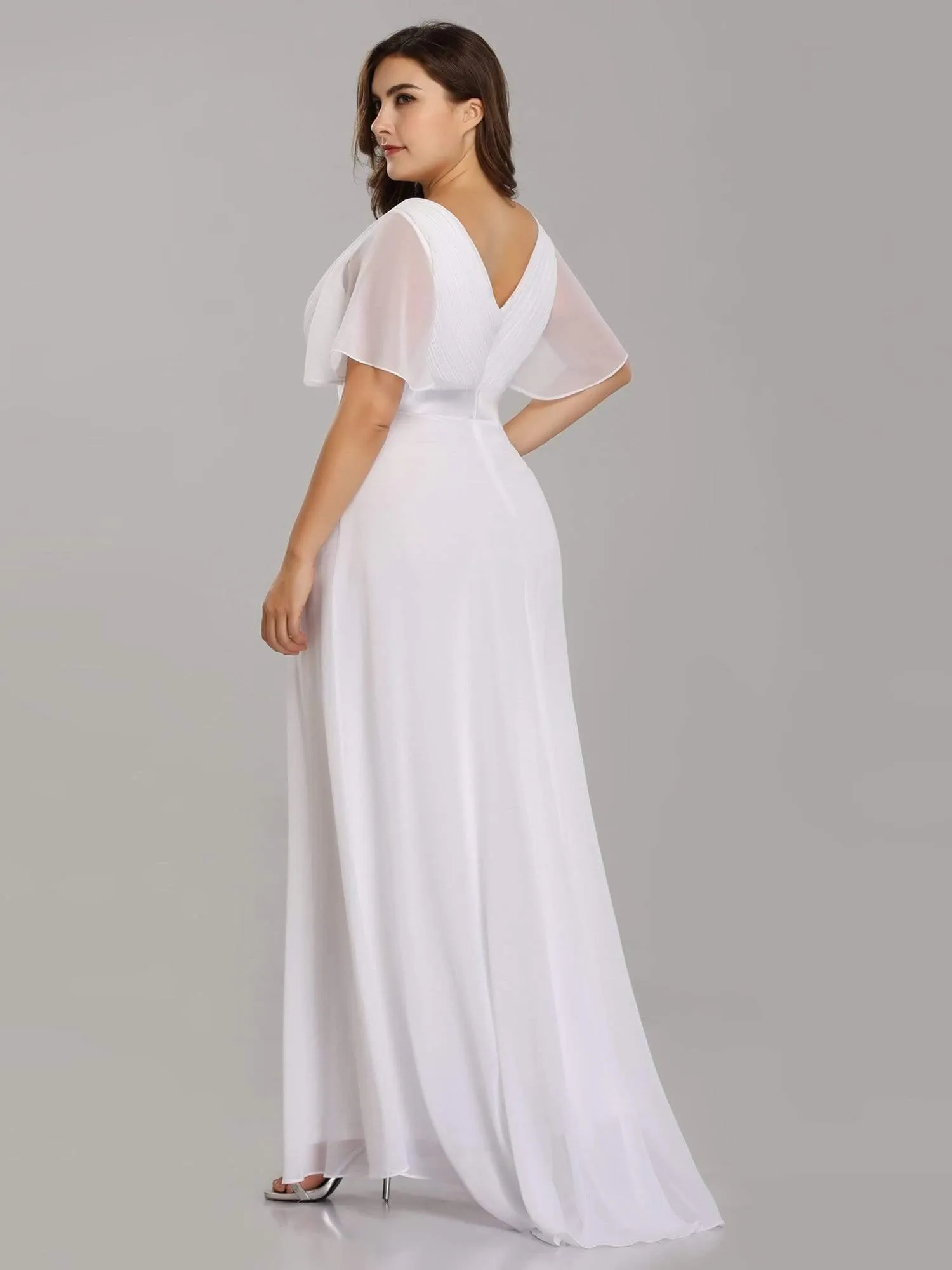 Robe de soirée fluide élégante en mousseline à taille haute