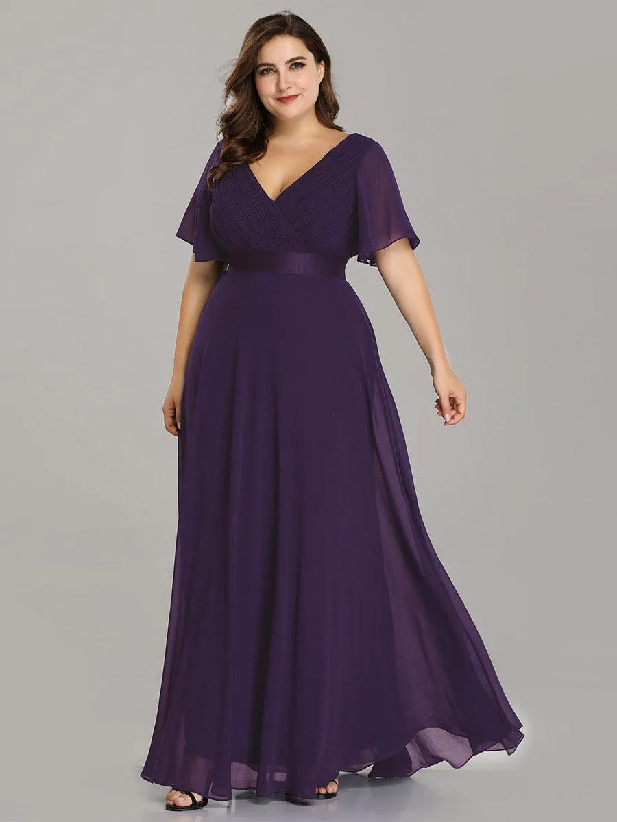 Robe de soirée fluide élégante en mousseline à taille haute