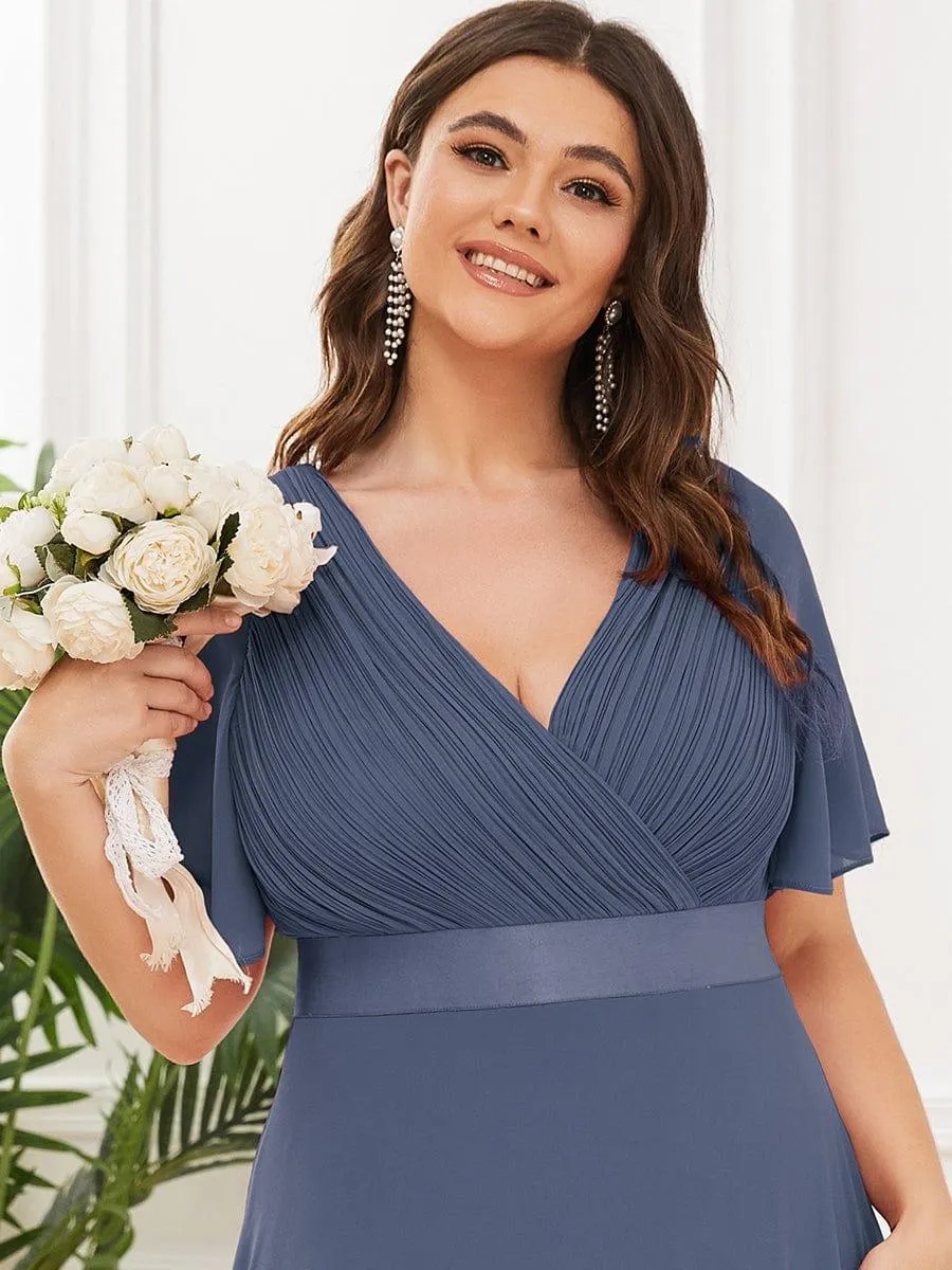 Robe de soirée fluide élégante en mousseline à taille haute