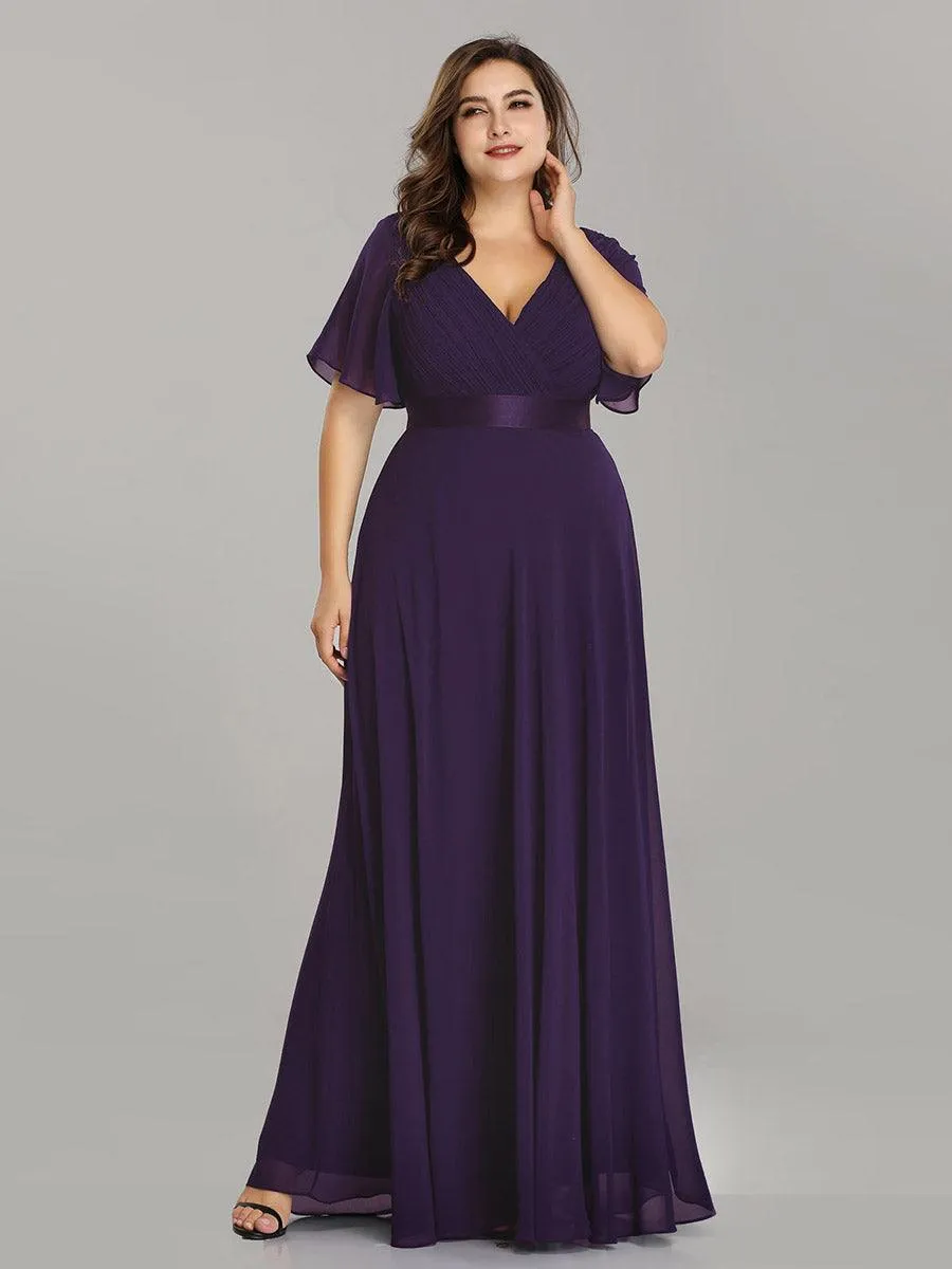 Robe de soirée fluide élégante en mousseline à taille haute