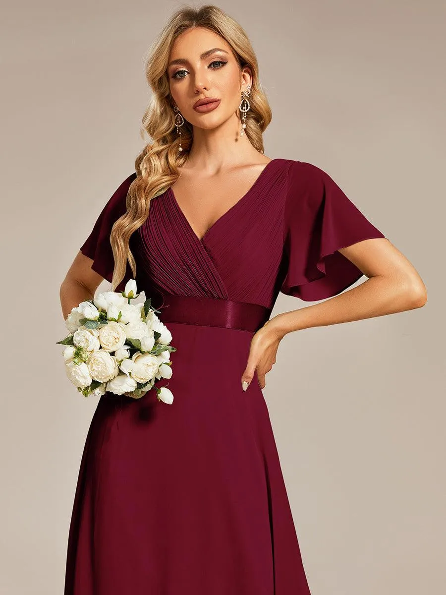 Robe de soirée fluide élégante en mousseline à taille haute