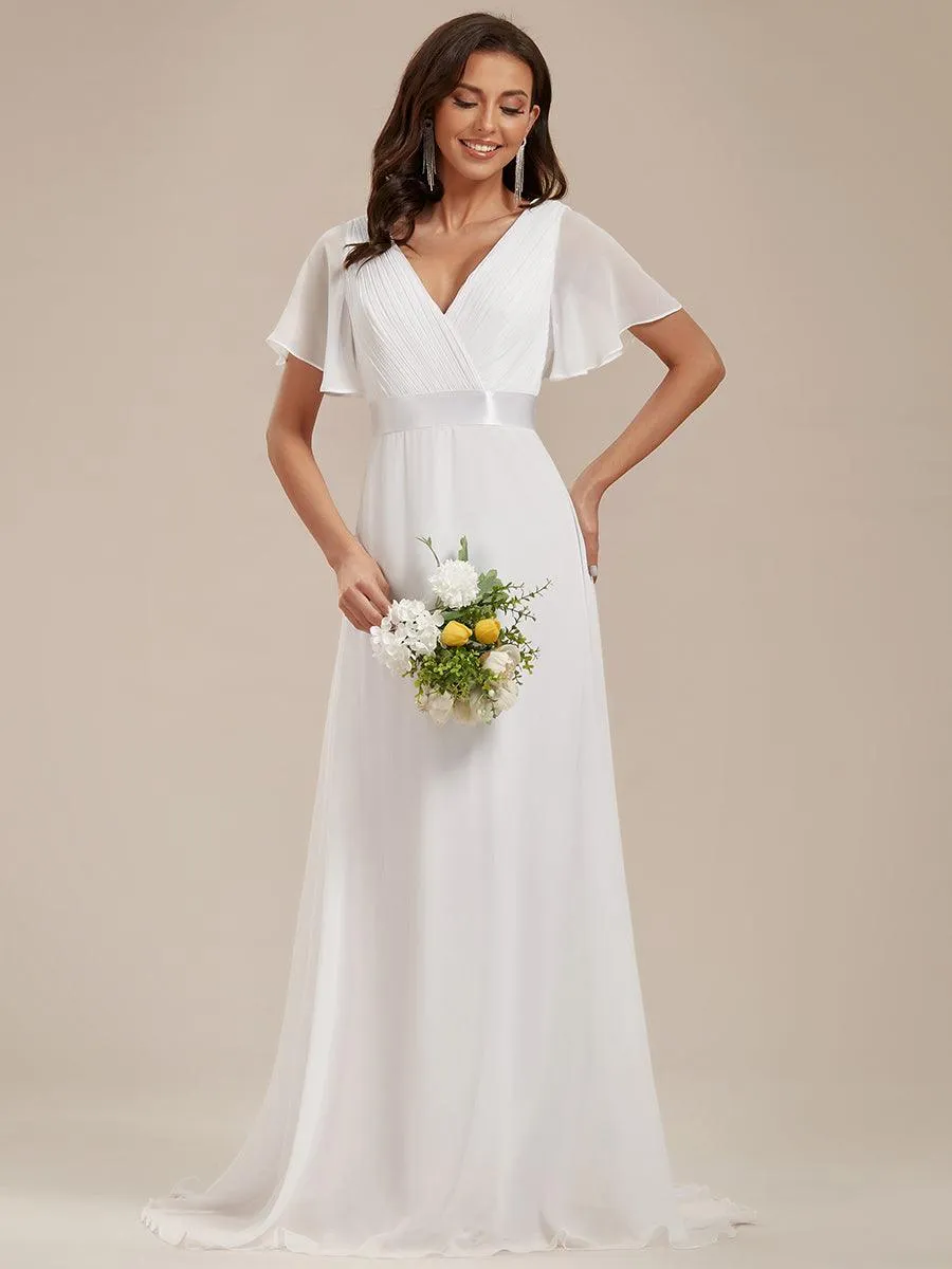Robe de soirée fluide élégante en mousseline à taille haute