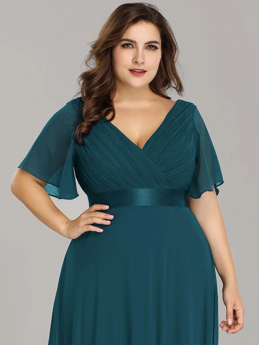 Robe de soirée fluide élégante en mousseline à taille haute