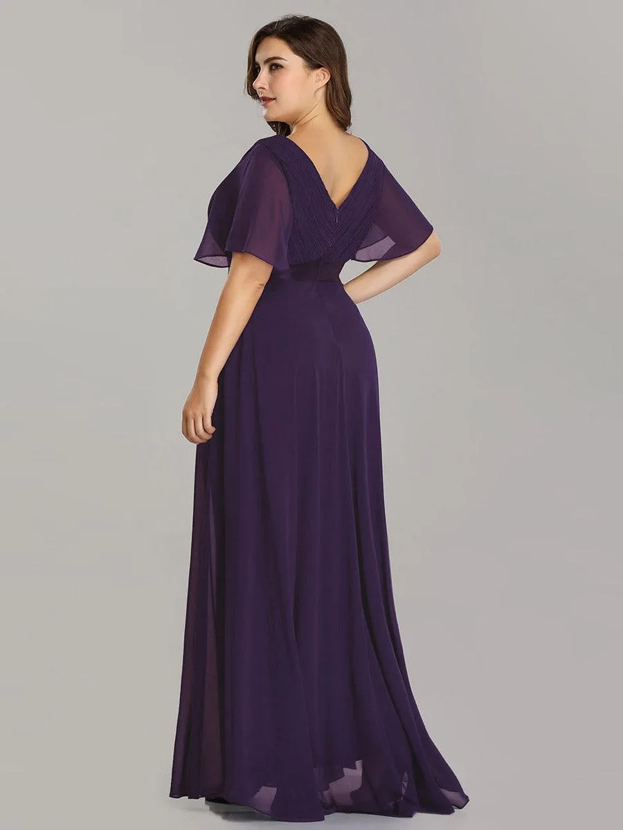 Robe de soirée fluide élégante en mousseline à taille haute