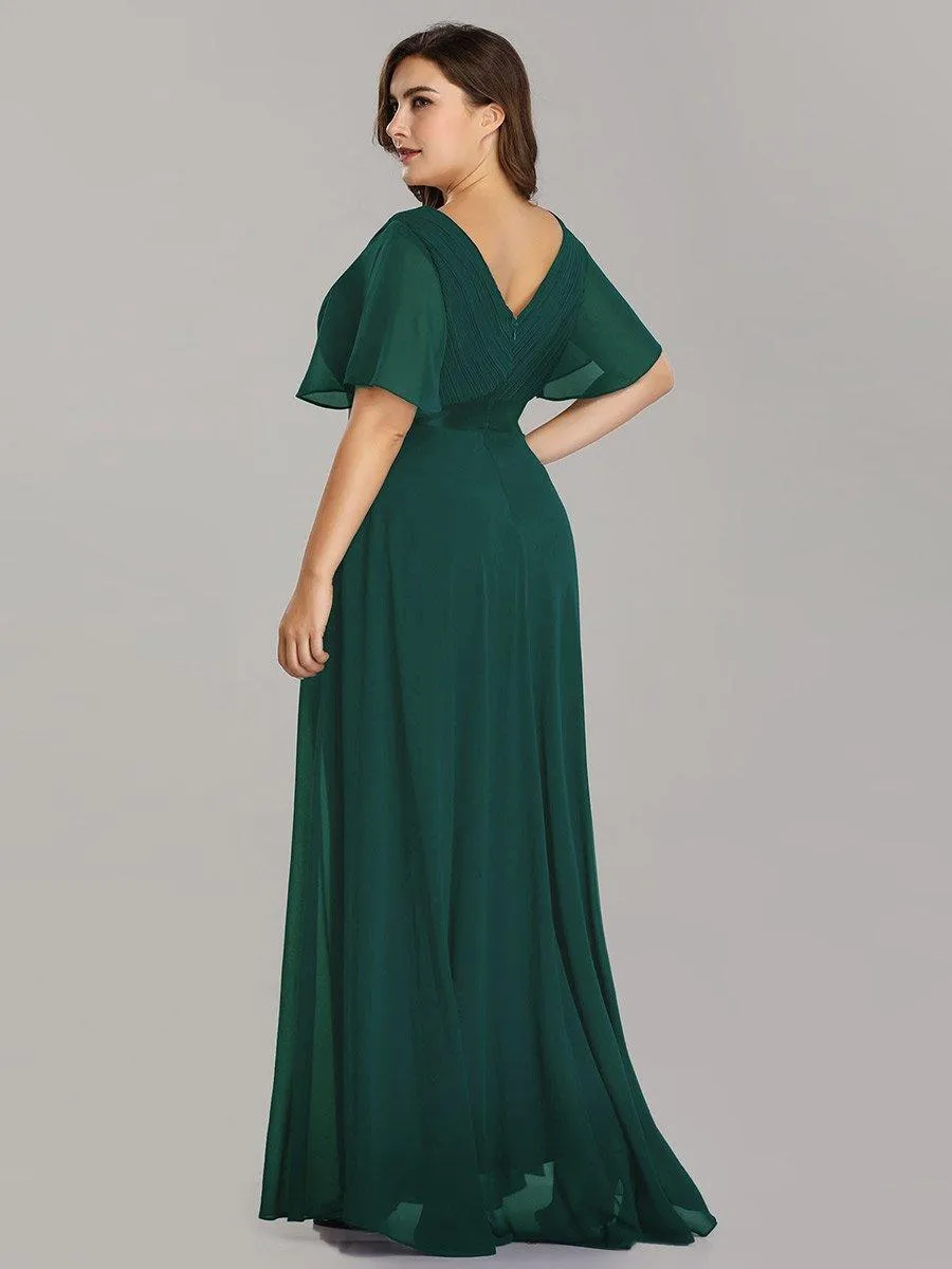 Robe de soirée fluide élégante en mousseline à taille haute