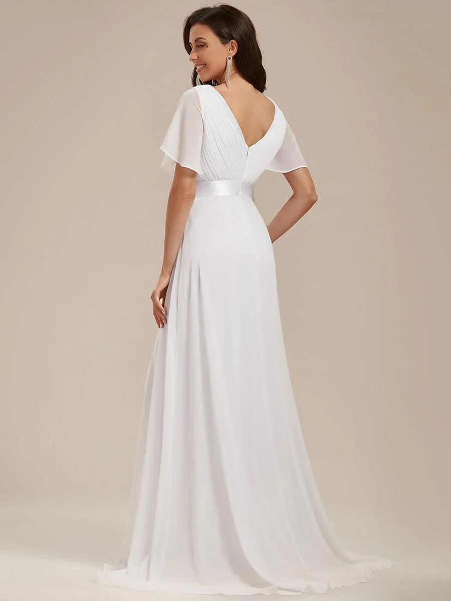Robe de soirée fluide élégante en mousseline à taille haute