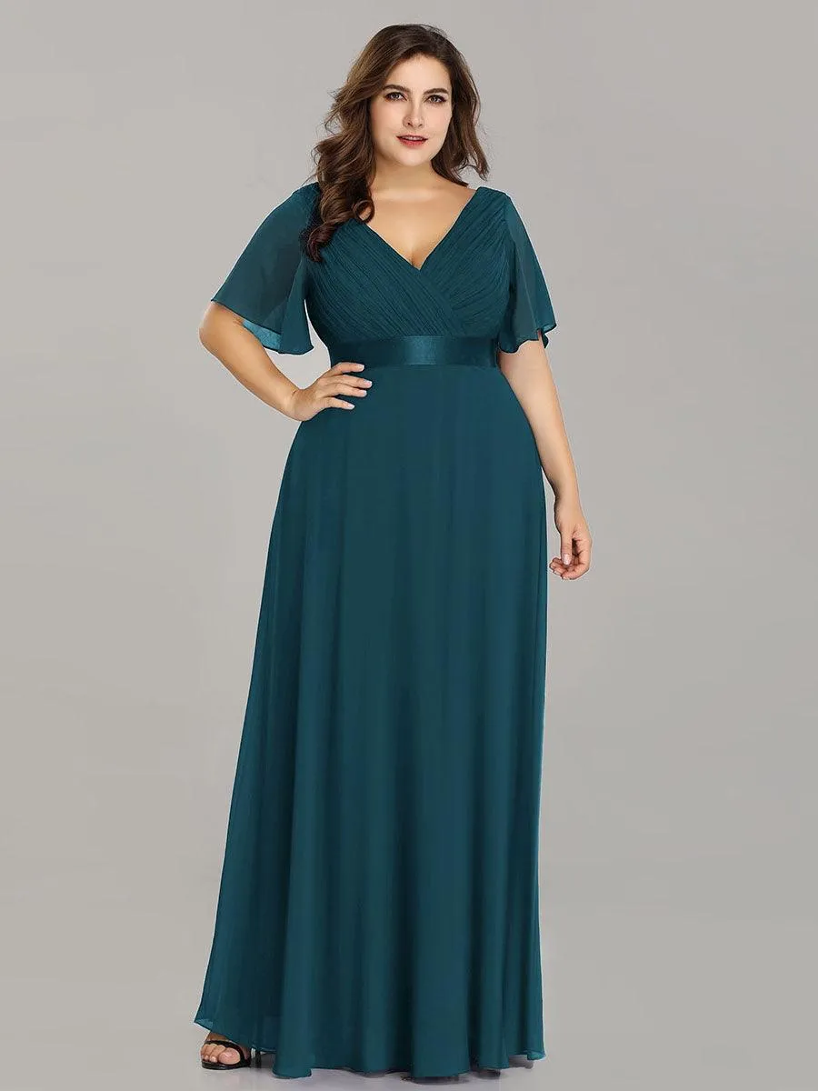 Robe de soirée fluide élégante en mousseline à taille haute