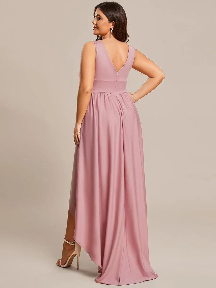 Robe de soirée longue au sol à taille empire et à encolure en V