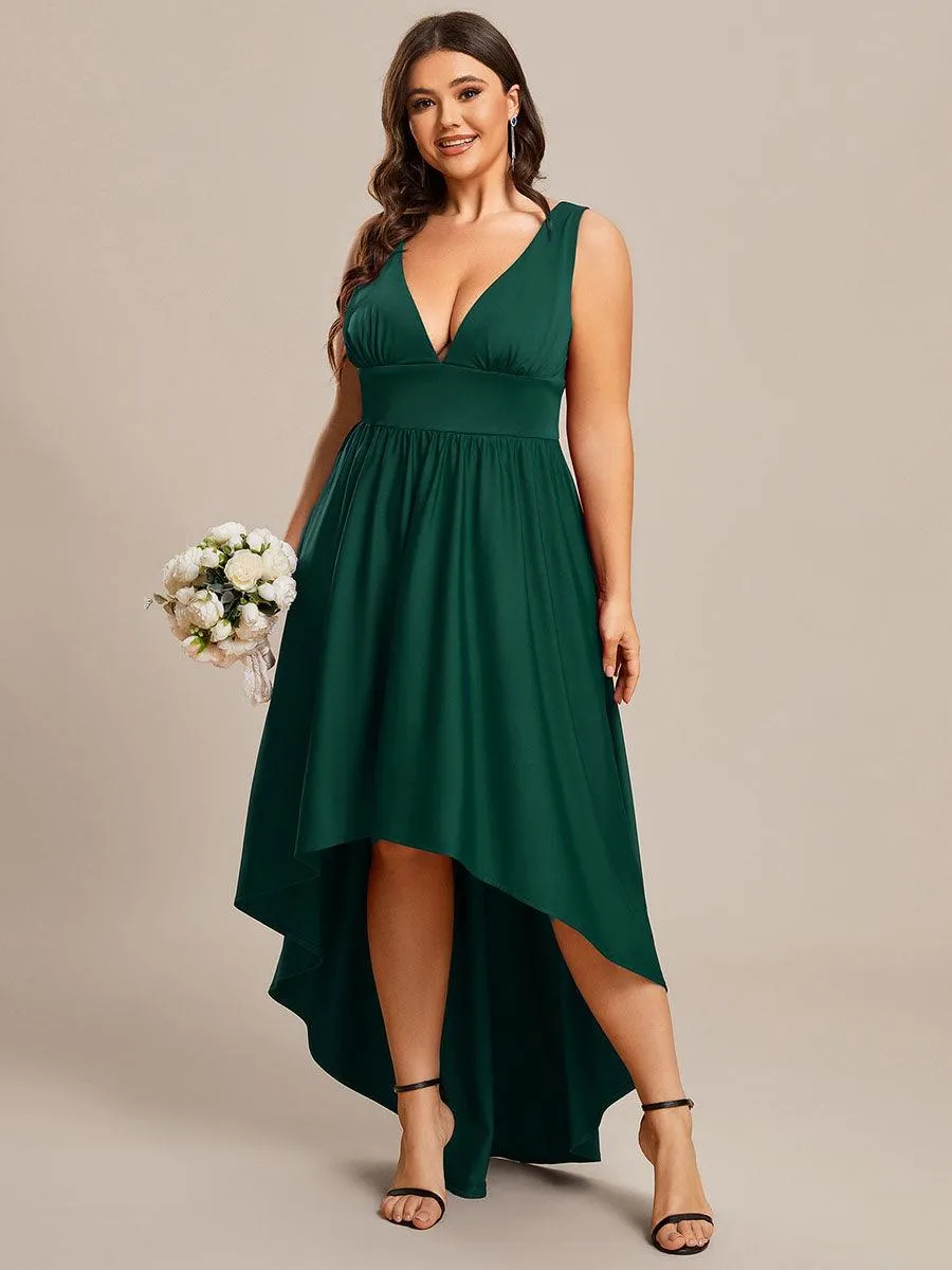 Robe de soirée longue au sol à taille empire et à encolure en V
