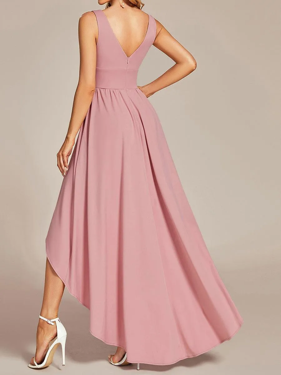 Robe de soirée longue au sol à taille empire et à encolure en V