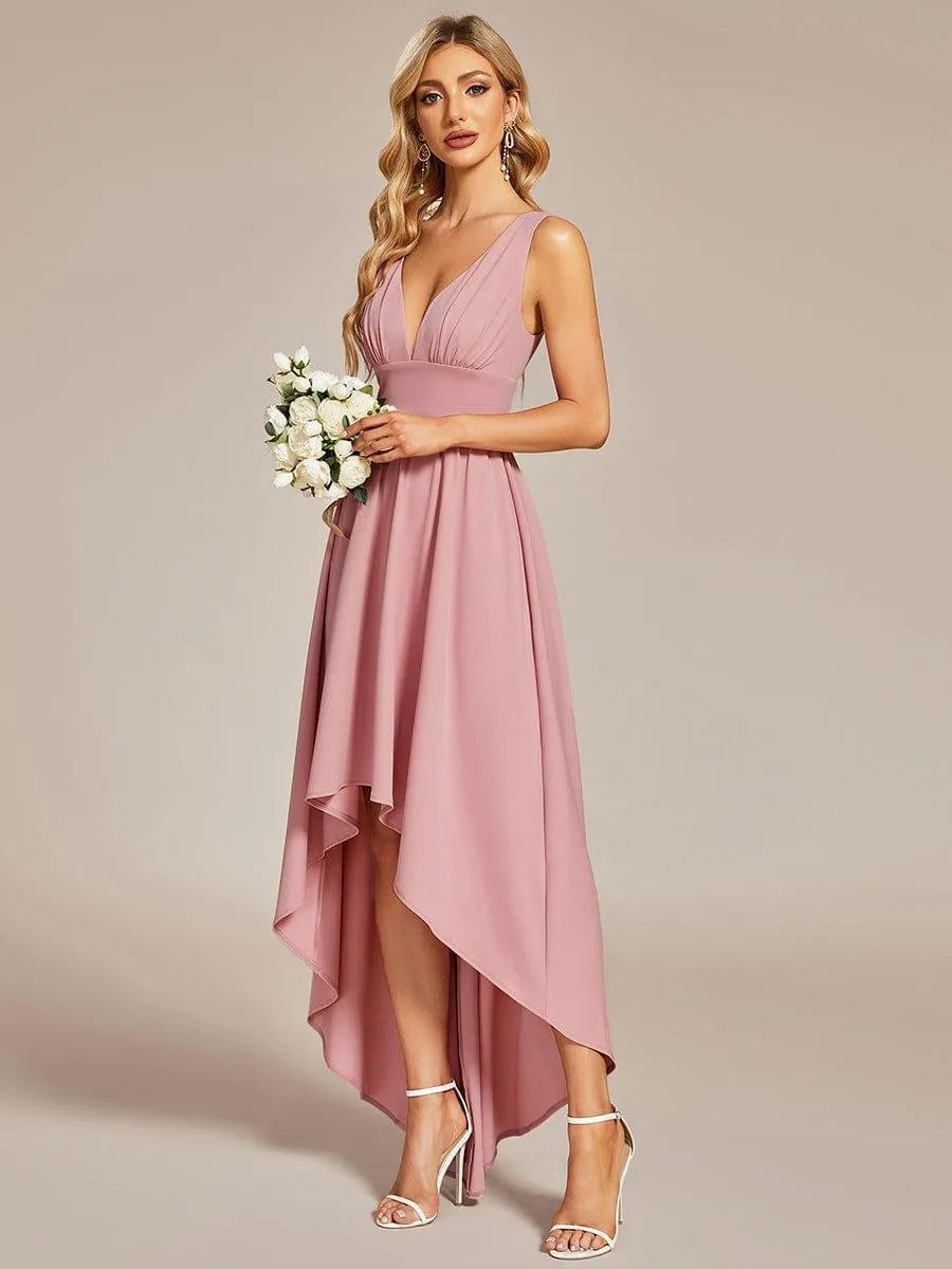 Robe de soirée longue au sol à taille empire et à encolure en V