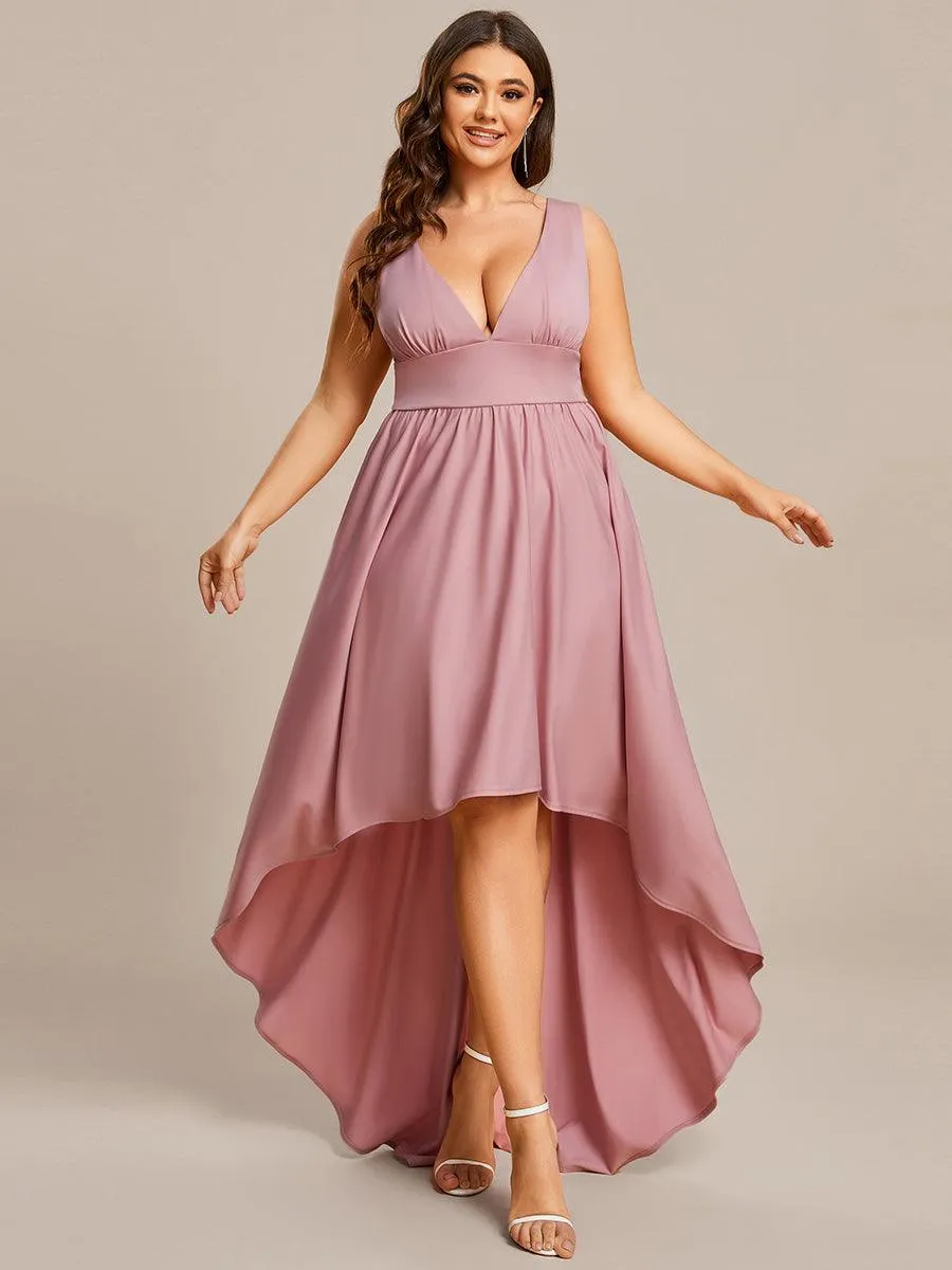 Robe de soirée longue au sol à taille empire et à encolure en V