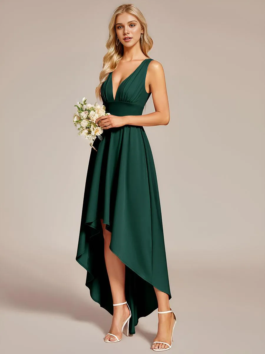 Robe de soirée longue au sol à taille empire et à encolure en V