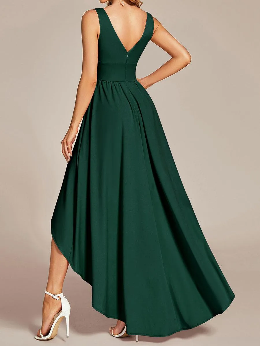 Robe de soirée longue au sol à taille empire et à encolure en V