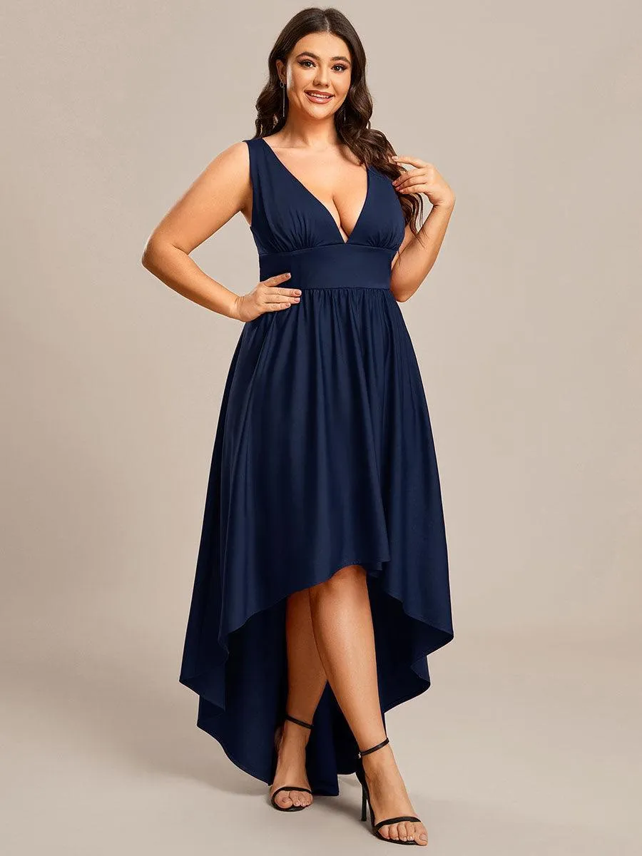 Robe de soirée longue au sol à taille empire et à encolure en V