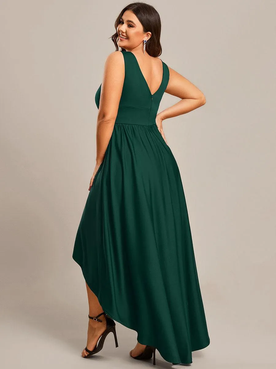 Robe de soirée longue au sol à taille empire et à encolure en V