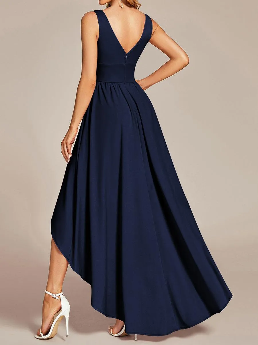 Robe de soirée longue au sol à taille empire et à encolure en V