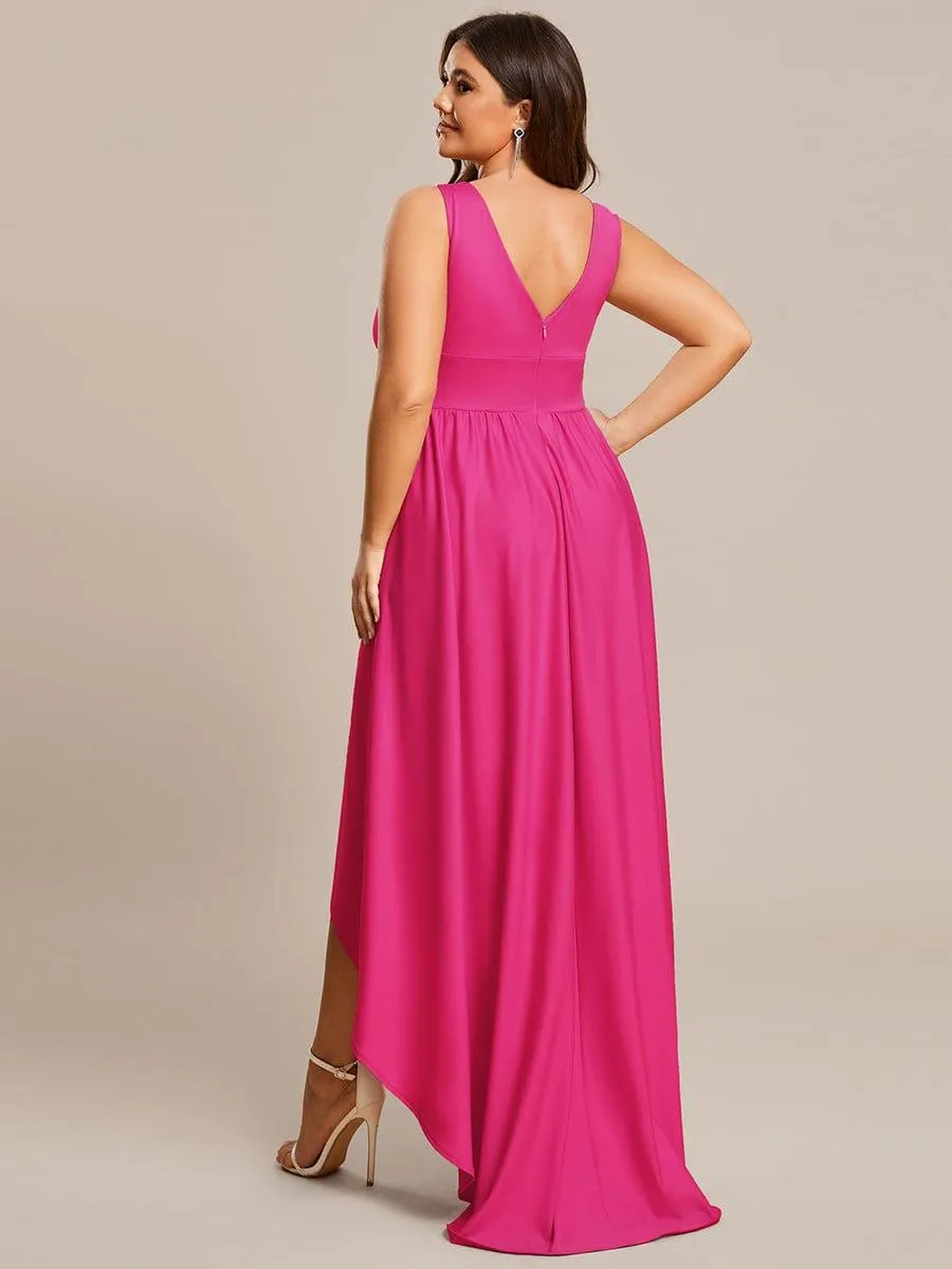 Robe Demoiselle d'honneur élégante Taille Empire Sans Manches(Vente finale)