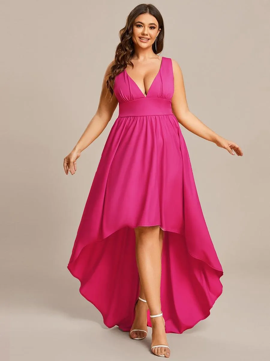 Robe Demoiselle d'honneur élégante Taille Empire Sans Manches(Vente finale)