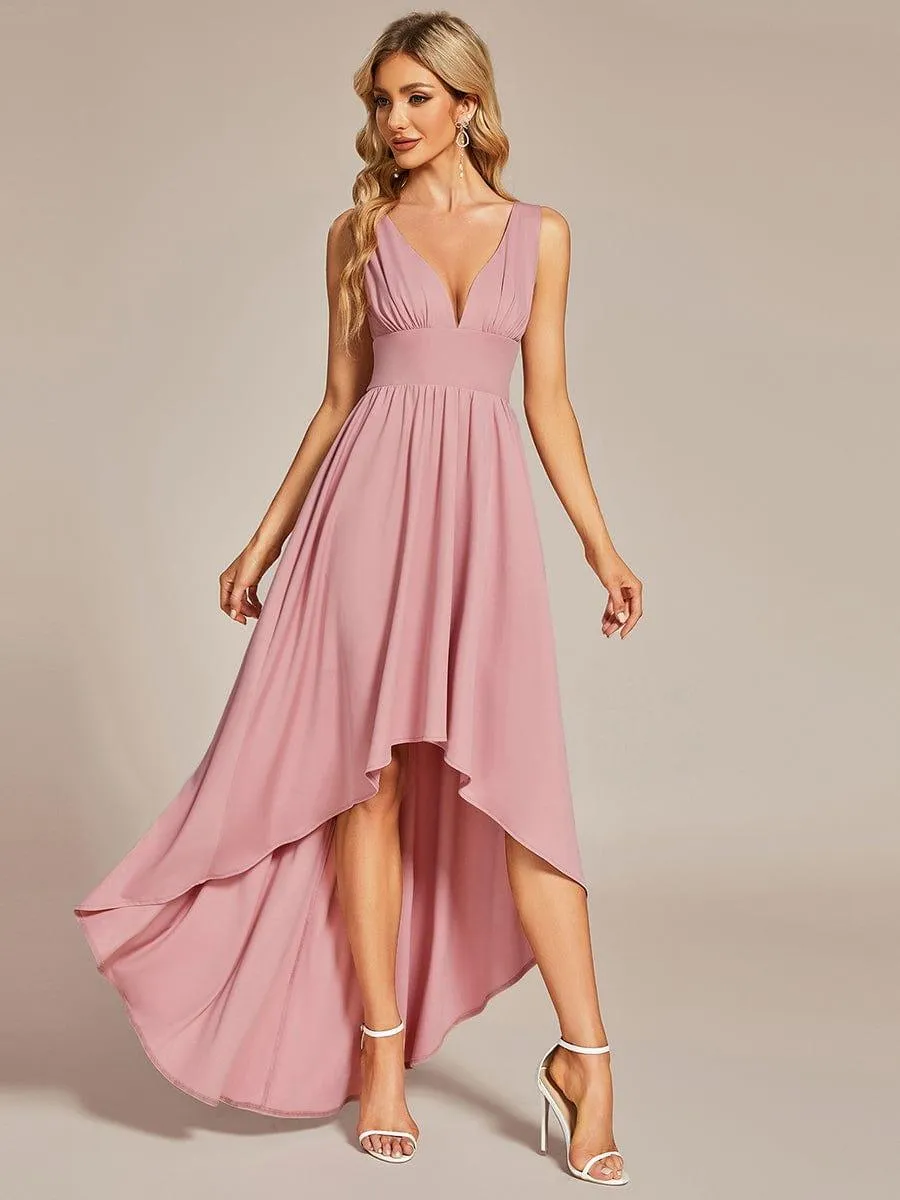 Robe Demoiselle d'honneur élégante Taille Empire Sans Manches(Vente finale)