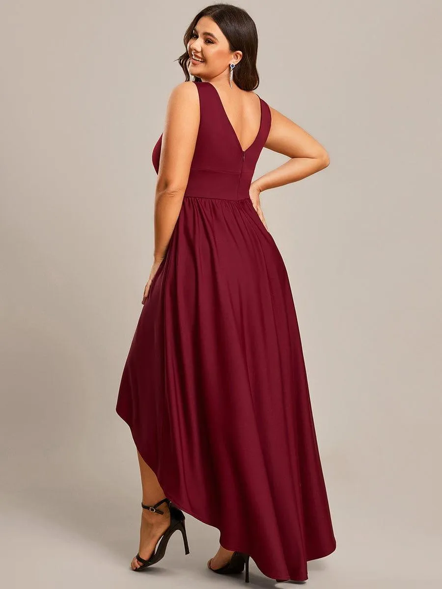 Robe Demoiselle d'honneur élégante Taille Empire Sans Manches(Vente finale)