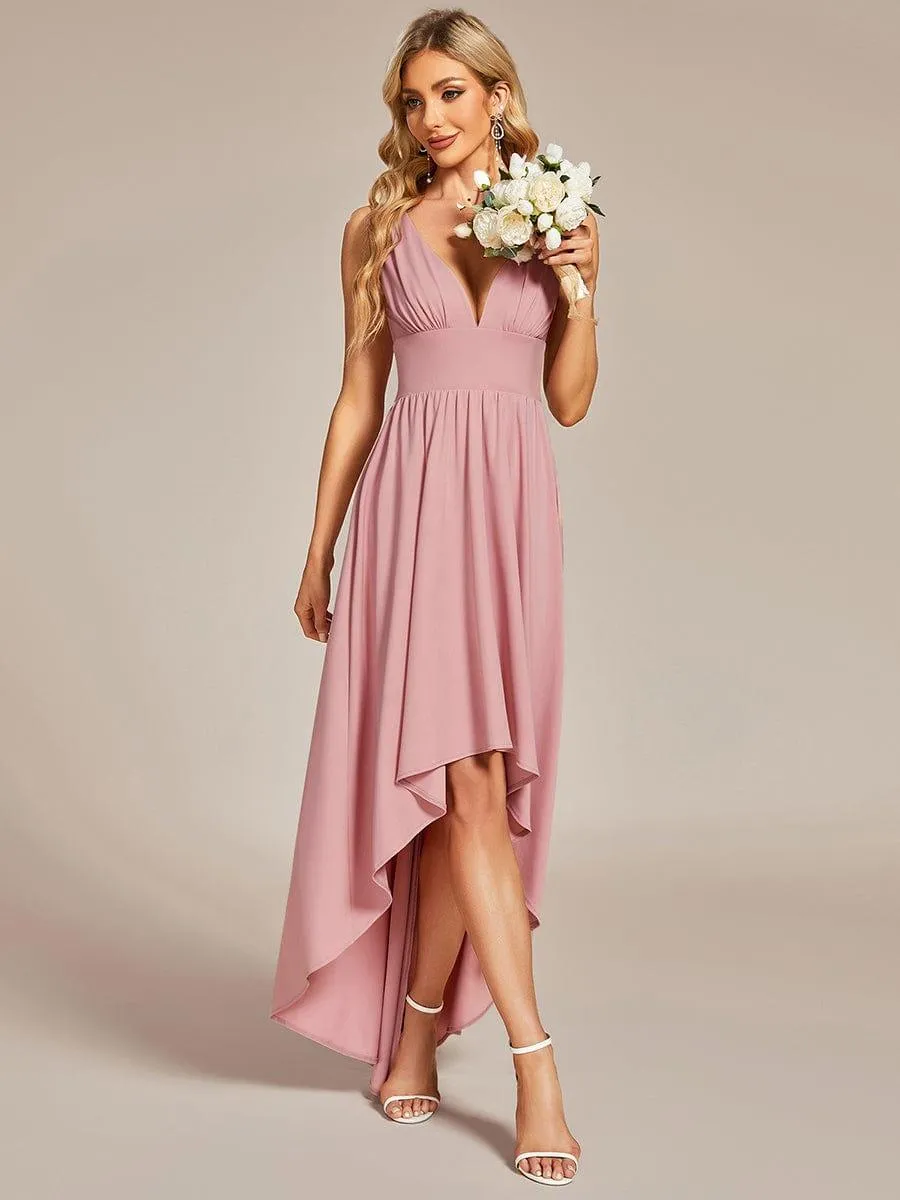 Robe Demoiselle d'honneur élégante Taille Empire Sans Manches(Vente finale)