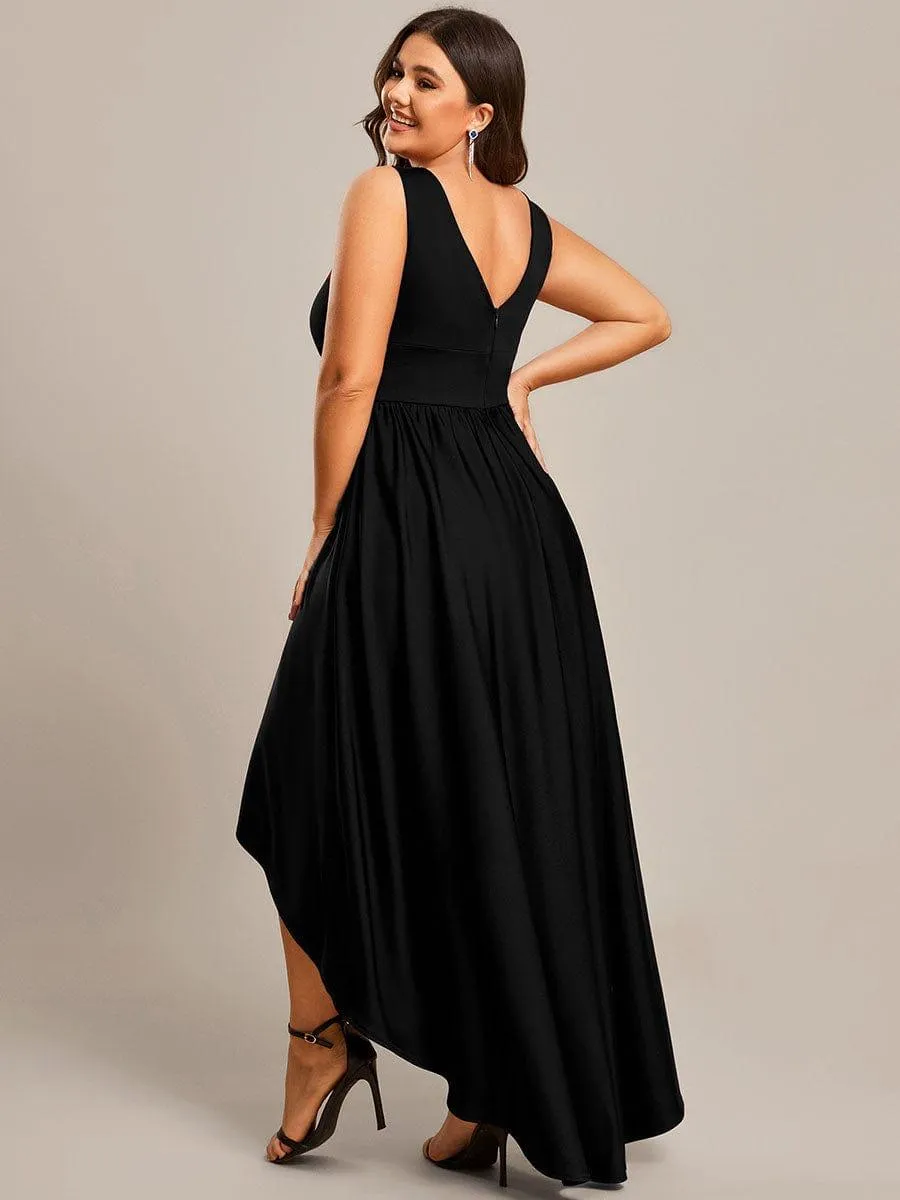 Robe Demoiselle d'honneur élégante Taille Empire Sans Manches(Vente finale)