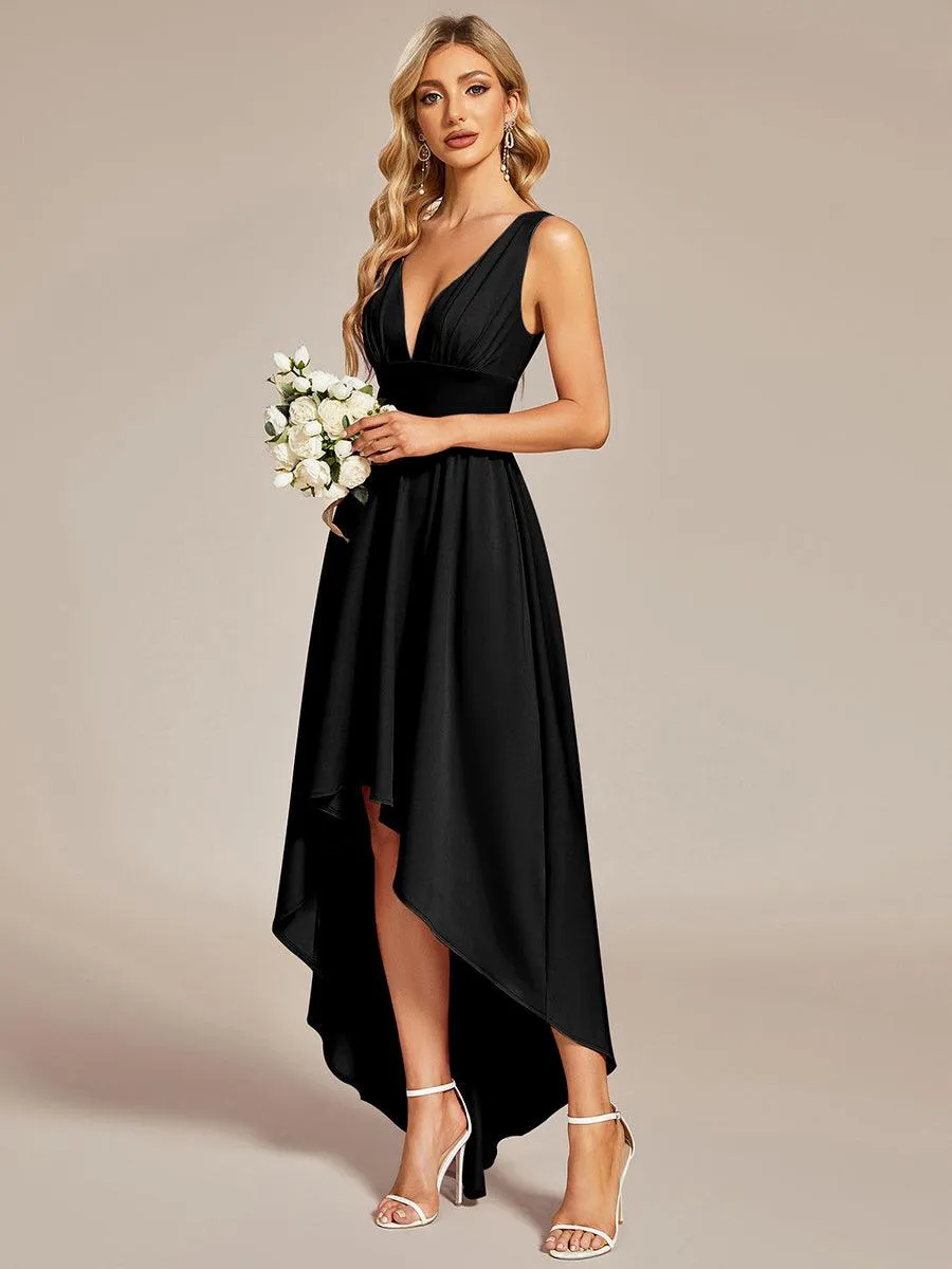 Robe Demoiselle d'honneur élégante Taille Empire Sans Manches(Vente finale)