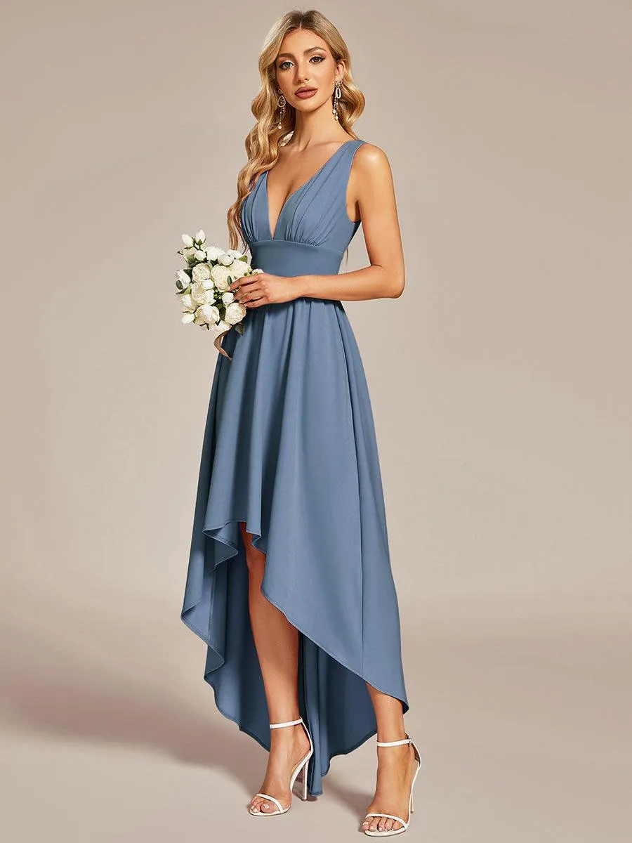 Robe Demoiselle d'honneur élégante Taille Empire Sans Manches(Vente finale)