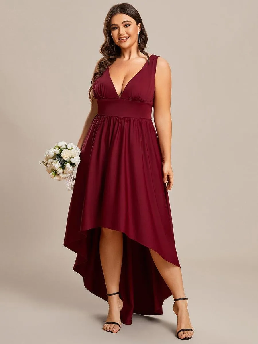Robe Demoiselle d'honneur élégante Taille Empire Sans Manches(Vente finale)