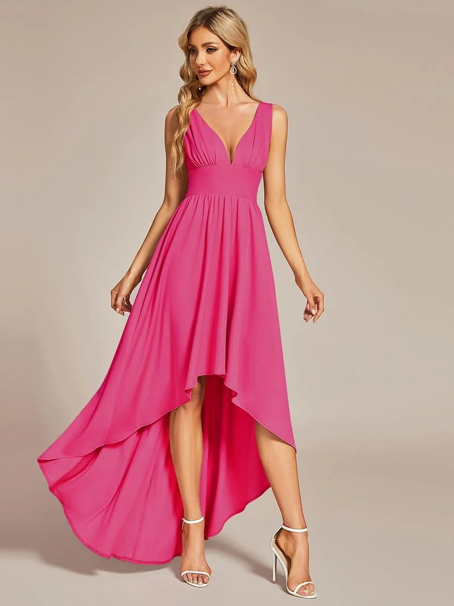 Robe Demoiselle d'honneur élégante Taille Empire Sans Manches(Vente finale)