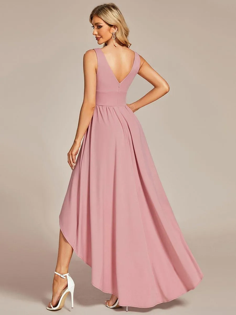 Robe Demoiselle d'honneur élégante Taille Empire Sans Manches(Vente finale)