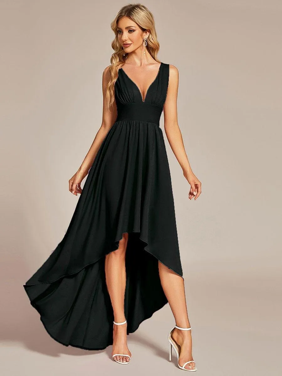 Robe Demoiselle d'honneur élégante Taille Empire Sans Manches(Vente finale)