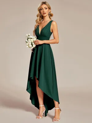 Robe Demoiselle d'honneur élégante Taille Empire Sans Manches(Vente finale)