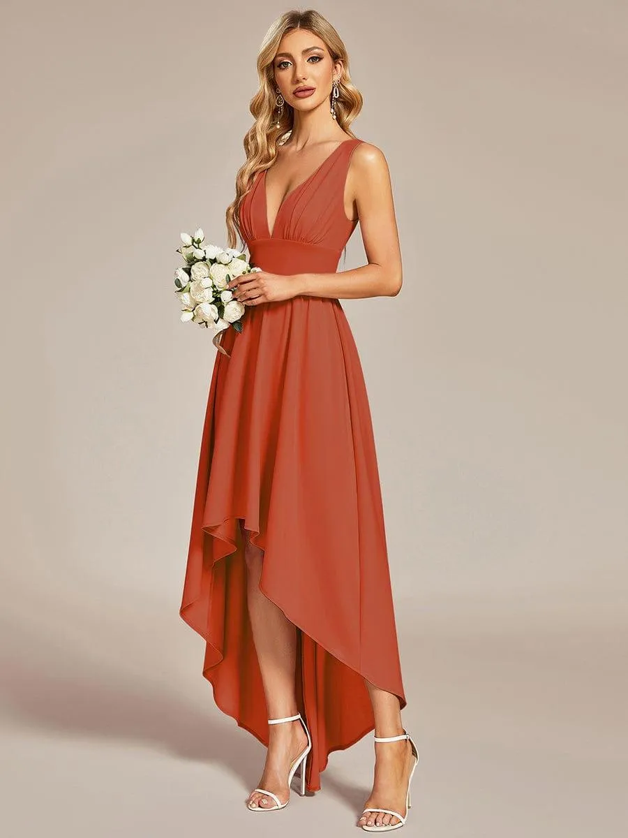 Robe Demoiselle d'honneur élégante Taille Empire Sans Manches(Vente finale)