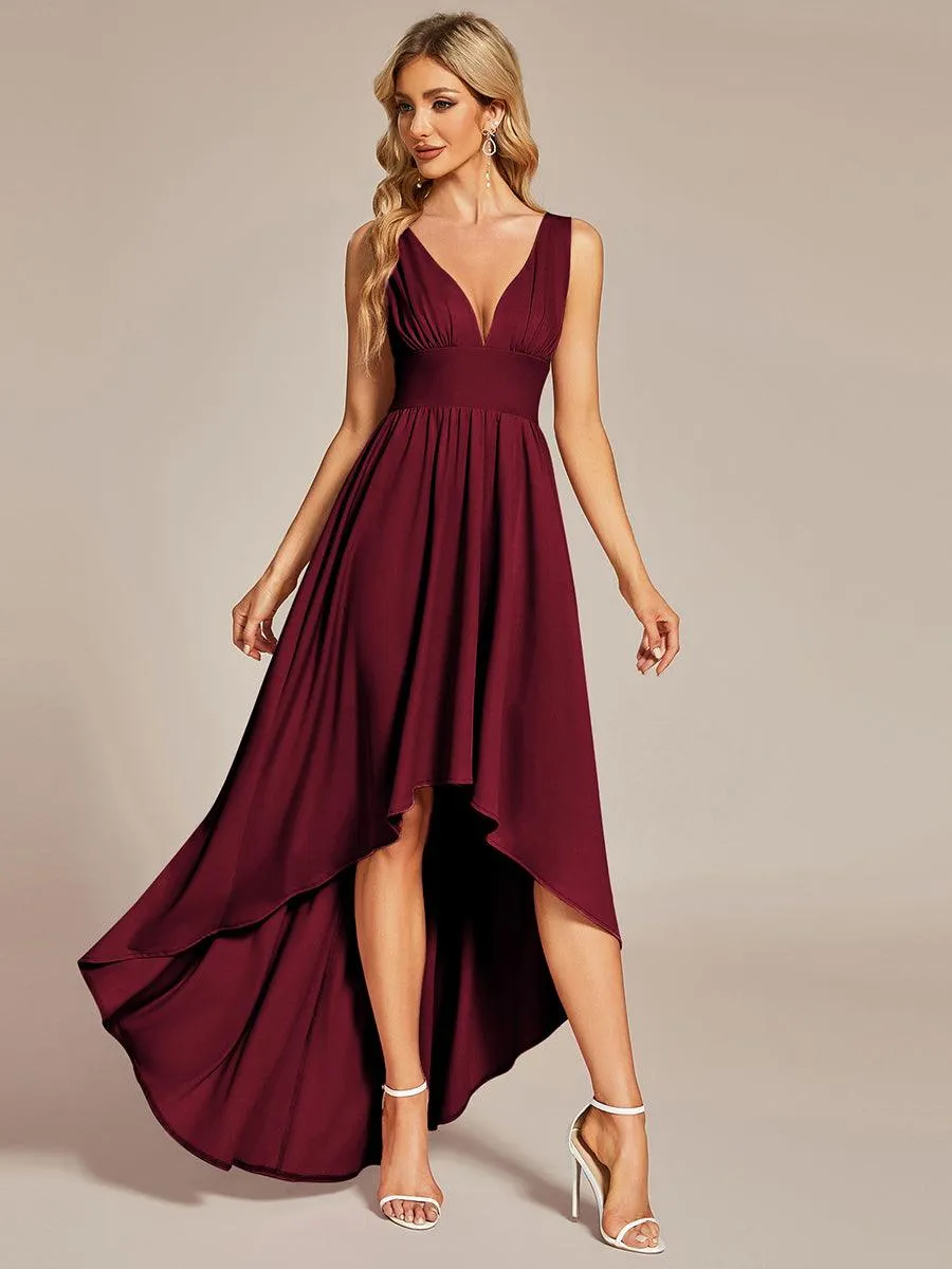 Robe Demoiselle d'honneur élégante Taille Empire Sans Manches(Vente finale)