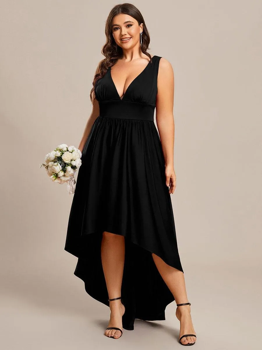 Robe Demoiselle d'honneur élégante Taille Empire Sans Manches(Vente finale)